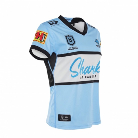 Camisola Cronulla Sutherland Sharks Rugby Equipamento Primeiro 2021 Manga Curta